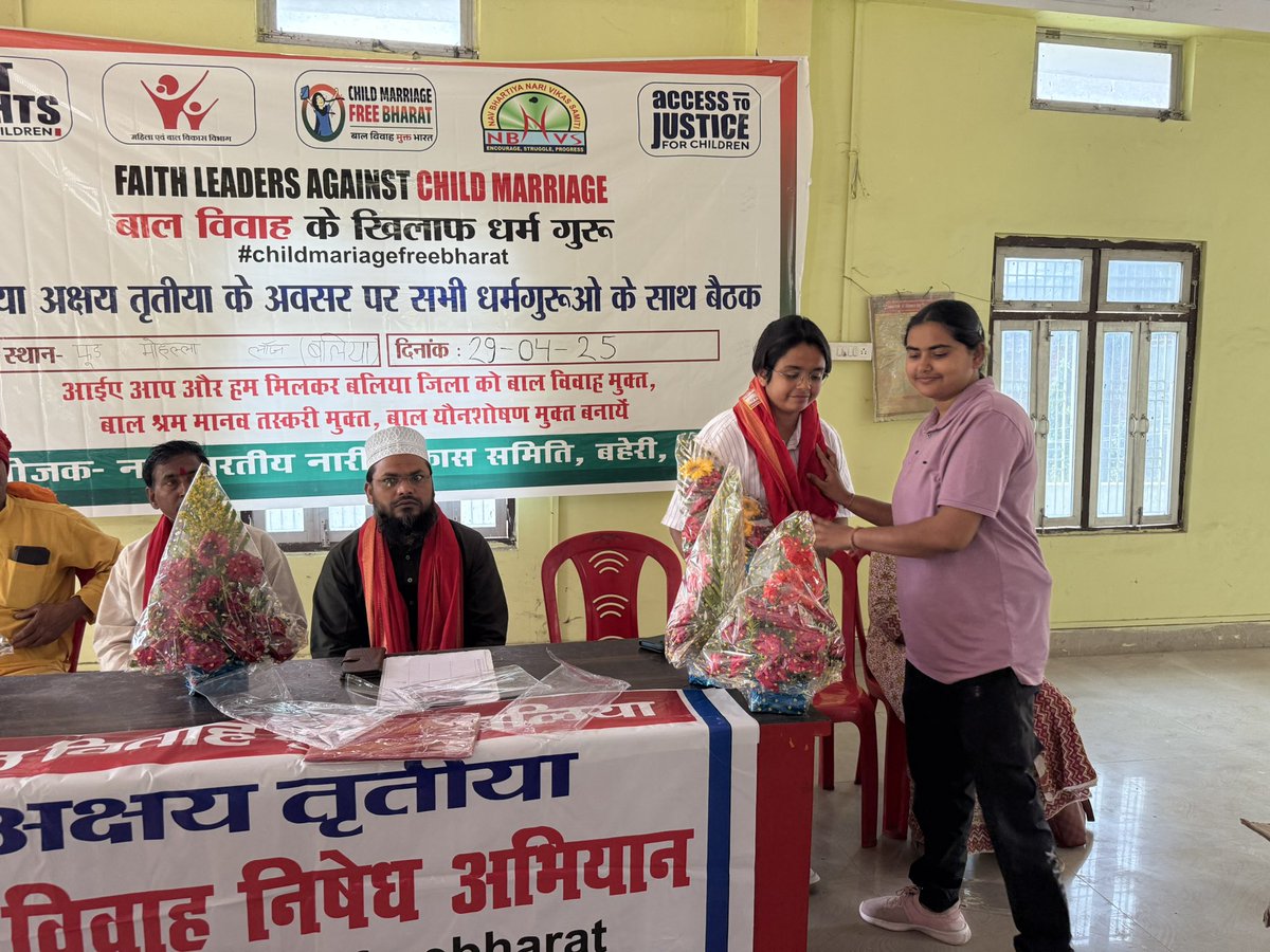 AngelSingh99's tweet photo. Honored to be part of the movement against child marriage.
Together with faith leaders and community voices, we’re building a #ChildMarriageFreeBharat @PMOIndia @balliapolice 

#MissionShakti #WomenInLeadership #Ballia #StopChildMarriage #SocialChange https://t.co/dS8dZAPLPg