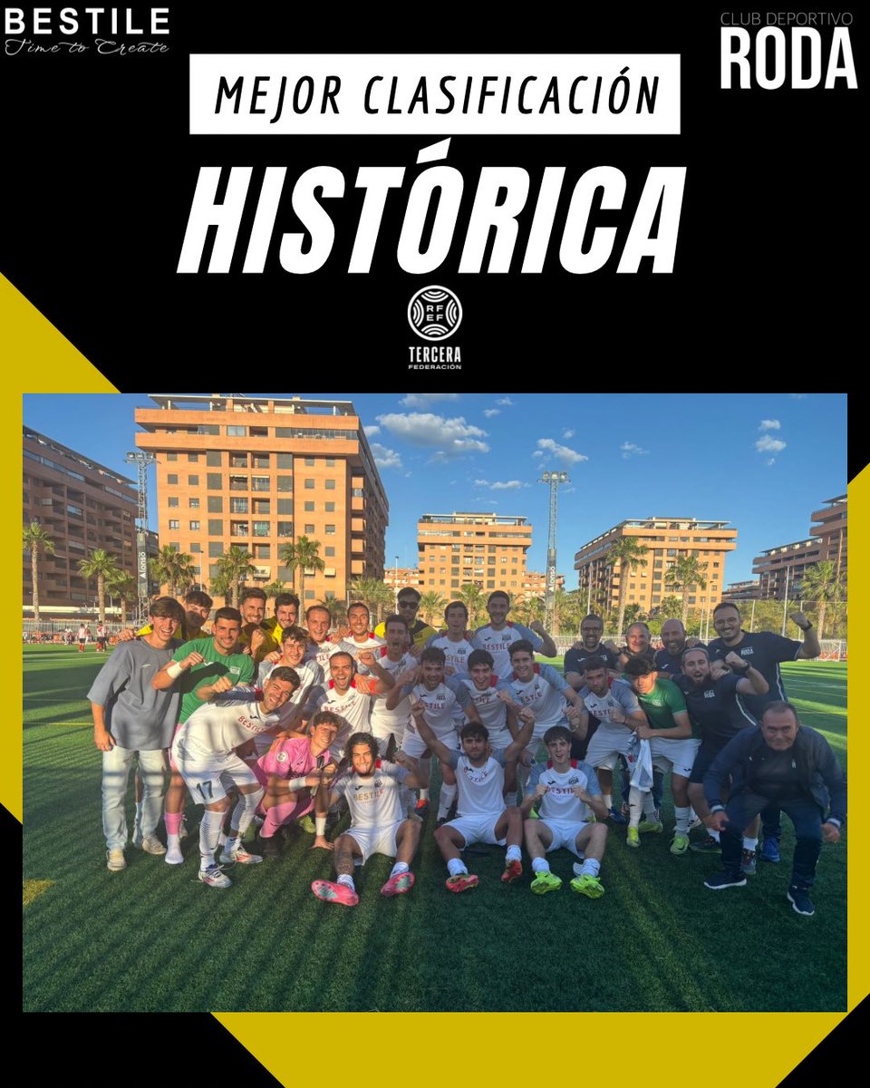 CD Roda (@cdroda) on Twitter photo ¡¡¡SOMOS SUBCAMPEONES ⚫️🟡!!!
¡Este EQUIPO 🍍 ha hecho historia consiguiendo la mejor clasificación del #CDRoda en #TerceraFederación 🏆!
¡Pero queremos más! ¡Vamos con todo a por la promoción 💪!
#SomRoda ¡¡¡SOMOS SUBCAMPEONES ⚫️🟡!!!
¡Este EQUIPO 🍍 ha hecho historia consiguiendo la mejor clasificación del #CDRoda en #TerceraFederación 🏆!
¡Pero queremos más! ¡Vamos con todo a por la promoción 💪!
#SomRoda