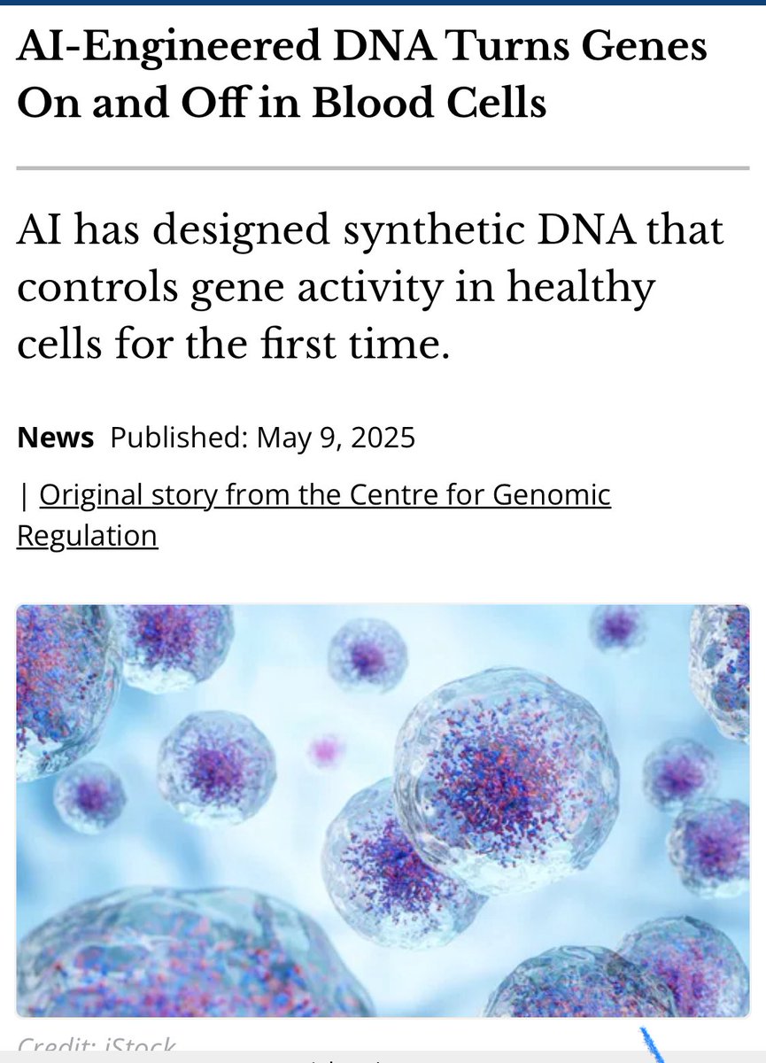 Another major advance toward the biosingularity and the reprogramming of life! 

Synthetic biology combined with AI will quite literally transform life as we know it! 

“A study published today in the journal Cell marks the first reported instance of generative AI designing