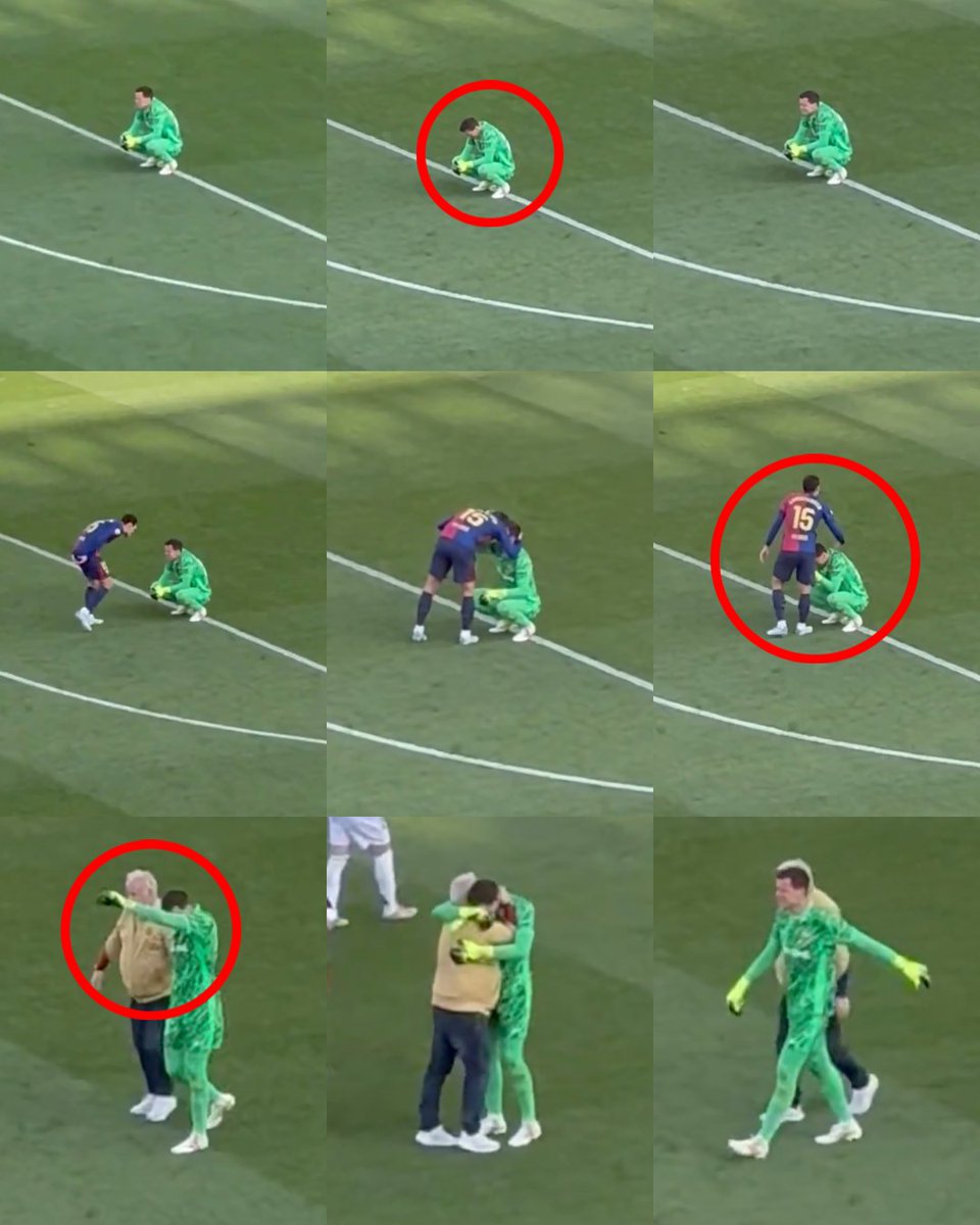 InvictosSomos's tweet photo. Y justo después de que el FC Barcelona le ganó otro Clásico al Real Madrid, Wojciech Szczesny no pudo contener las lágrimas. La secuencia grabada por el periodista Dominik Wardzichowski muestra a Chesny completamente conmovido tras vivir otra TARDE MÁGICA en el arco blaugrana. El sentimiento de un tipo que nunca imaginó que viviría tantas emociones a estas alturas de su vida. Volvió del retiro forma completamente inesperada y, ahora mismo, está al borde de un TRIPLETE DOMÉSTICO como portero titular del Barça. Definitivamente, el fútbol tiene mejores historias que el cine. IMPOSIBLE NO EMOCIONARSE.