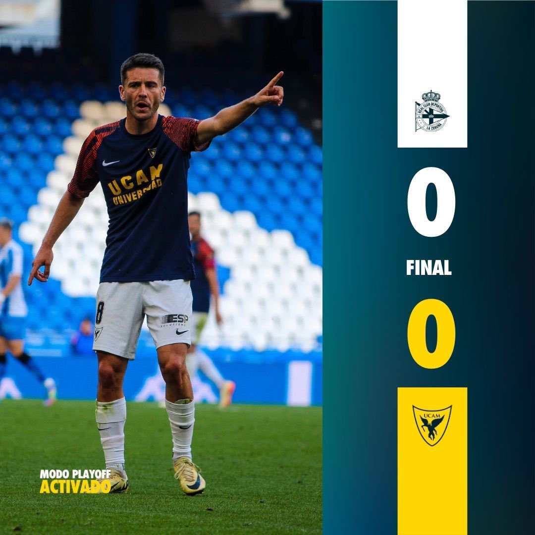 ⌚️ 90’ |0️⃣0️⃣ ¡Final! 

Empate sin goles en este primer partido. 

¡Nos vemos el sábado en el Estadio BeSoccer La Condomina! 

🏟️ ABANCA-RIAZOR

📺 youtube.com/live/mBzekpu3L…

#FabrilUCAMMurcia | Ida - playoff