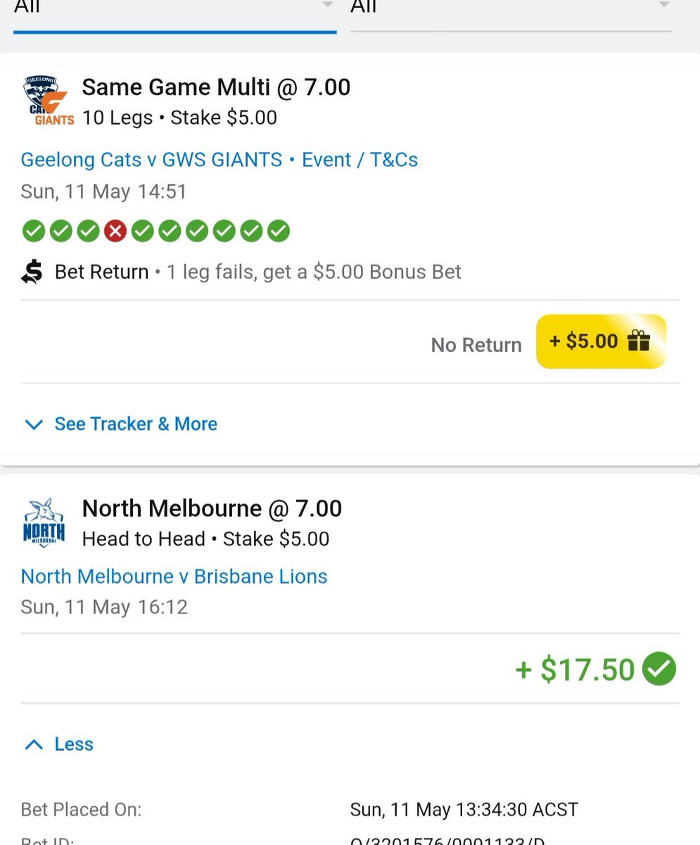 Threw $5 on the roos...
Half payout for that ain't bad.
#flagroos