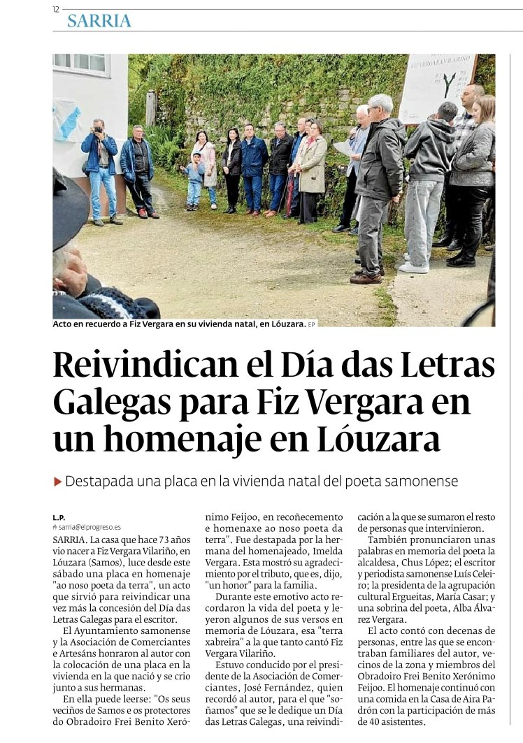 Fiz Vergara en <a href="/SarriaEP/">El Progreso Sarria</a>