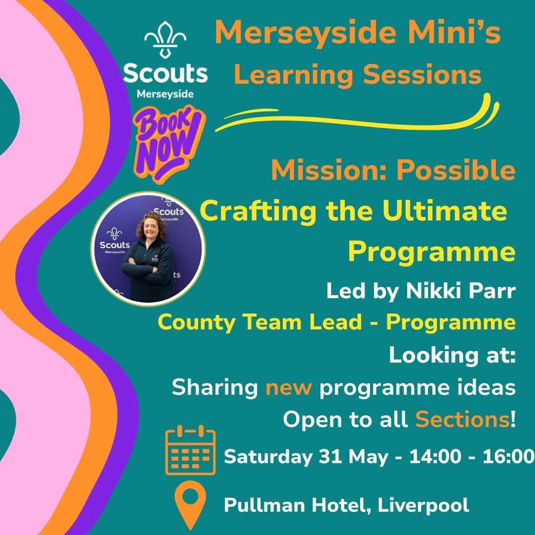 MerseysideScout's tweet photo. Wanting some new programme ideas? Got a great idea to share? Then this is the event for you! Book today on the link below to secure your place. #ProgrammePlanning #SkillsForLife
https://t.co/f3MDytx2FA https://t.co/av0060oZ4A