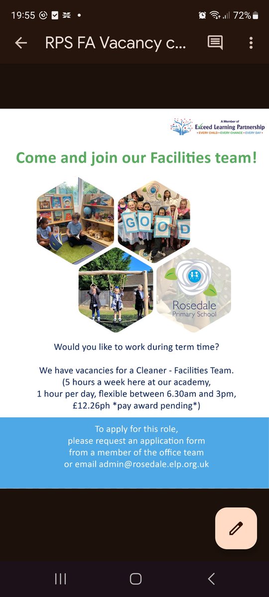 Rosedale Primary School (@elprosedale) on Twitter photo Please share for anyone who may be interested in joining our fantastic team at <a href="/ElpRosedale/">Rosedale Primary School</a> Please share for anyone who may be interested in joining our fantastic team at <a href="/ElpRosedale/">Rosedale Primary School</a>