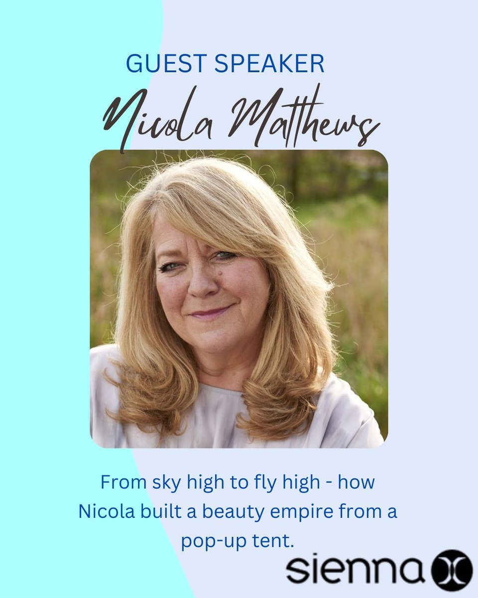 We are so pleased to announce that our guest speaker for our event on 18th June is Nicola Matthews founder of <a href="/SiennaXOfficial/">Sienna X</a> 
To join us at this celebration event, please book online at: wednesdayclub.org.uk/event/wednesda…