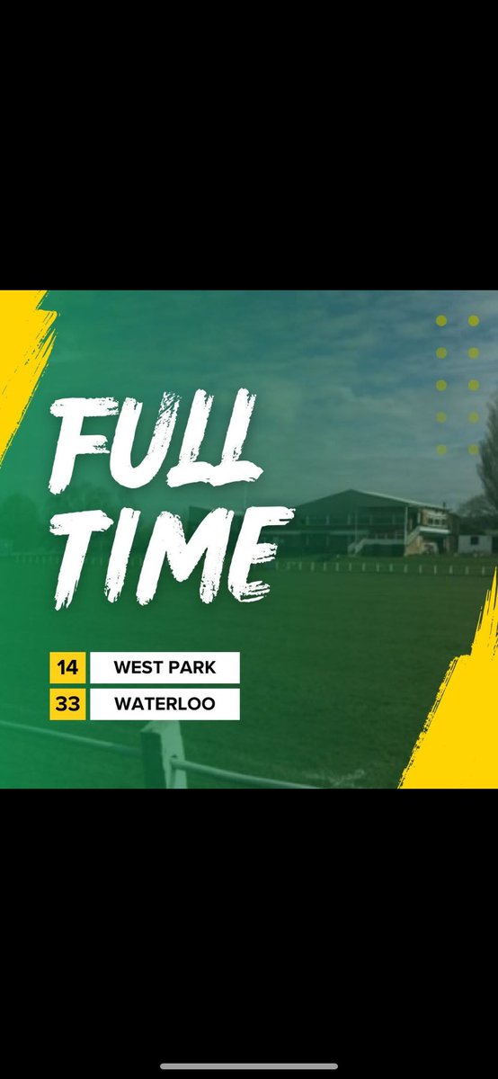 Well done <a href="/WaterlooRugby/">Firwood Waterloo RFC</a> on your deserved victory 🏆🤝
And to all the West Park Boys you did everyone proud today !
Thank you for an unbelievable season 💚💛