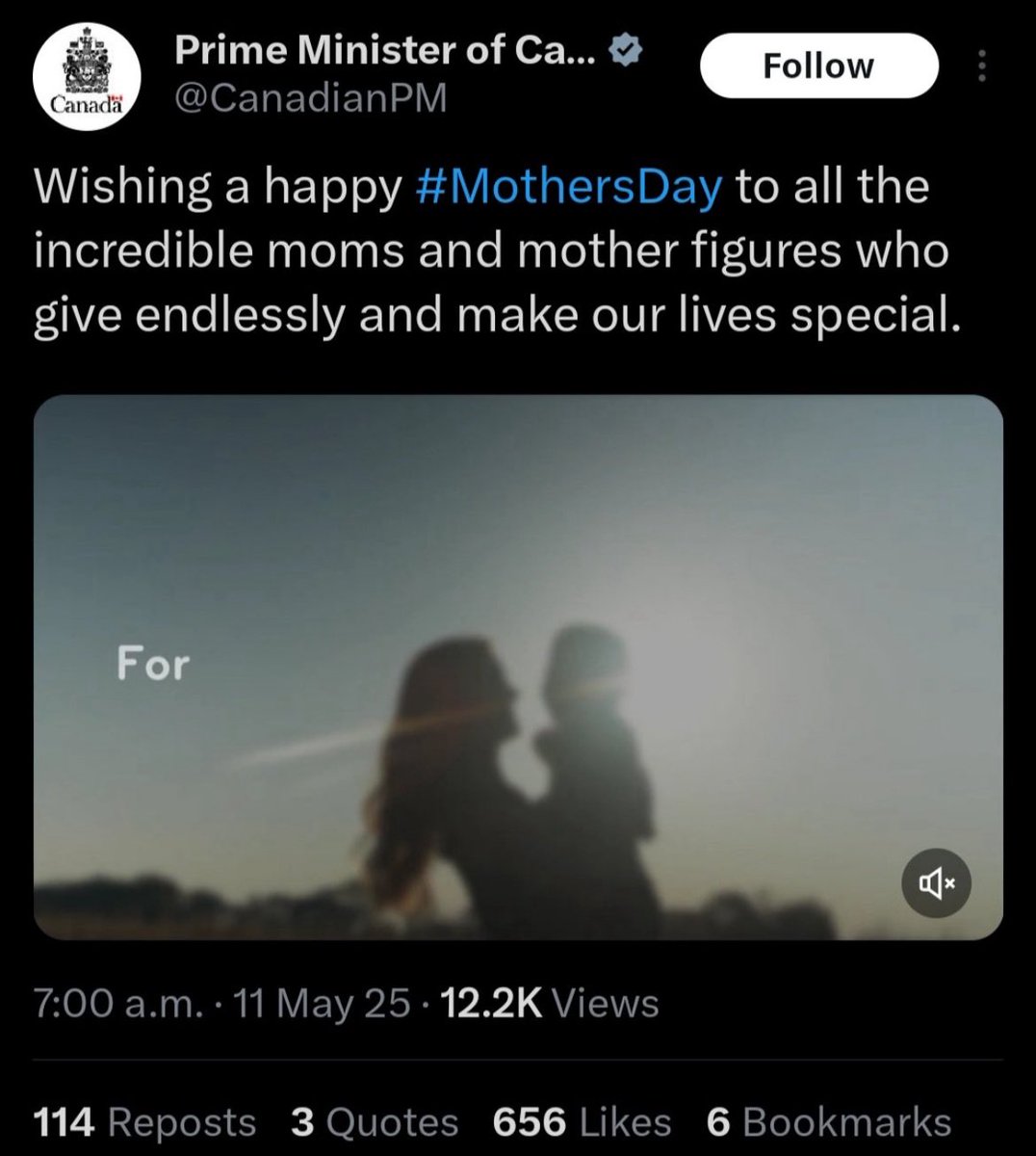 NotAvgLiberal's tweet photo. Trump’s FuckedUp Mother’s Day Message….

Canadian Prime Minister Mark Carney’s meaningful Mother’s Day Message.

You decide. https://t.co/73W6OchbBx