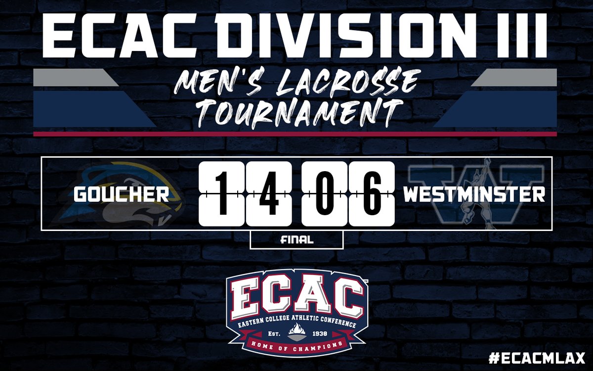 ECAC Sports (@ecacsports) on Twitter photo #ECACMLAX: <a href="/GoucherSports/">Goucher Gophers</a> are the 2025 ECAC Champions, defeating <a href="/WC_Titans/">Westminster Titans</a> 14-6!
Jacob Morgan led all players with 7 points (1G-6A) and Gianni Karam, Kevin Gearhart, and Milan Temple had four goals each to lead to Gophers to victory. #ECACMLAX: <a href="/GoucherSports/">Goucher Gophers</a> are the 2025 ECAC Champions, defeating <a href="/WC_Titans/">Westminster Titans</a> 14-6!
Jacob Morgan led all players with 7 points (1G-6A) and Gianni Karam, Kevin Gearhart, and Milan Temple had four goals each to lead to Gophers to victory.
