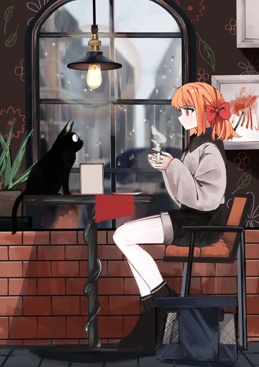 ReiRPP's tweet photo. [Bonus.]

Pause.

Le temps d'une pause, assise autour d'une table, solitaire, accompagnée de l'ennui.

Un café en ses mains, non pas glacé de ce temps pluvieux, de quoi réchauffer son corps, coeur.

Sa teinte s'assimilant aux chutes du Printemps rayonnent sous les nuages gris.

× https://t.co/7p7cbPJOxT