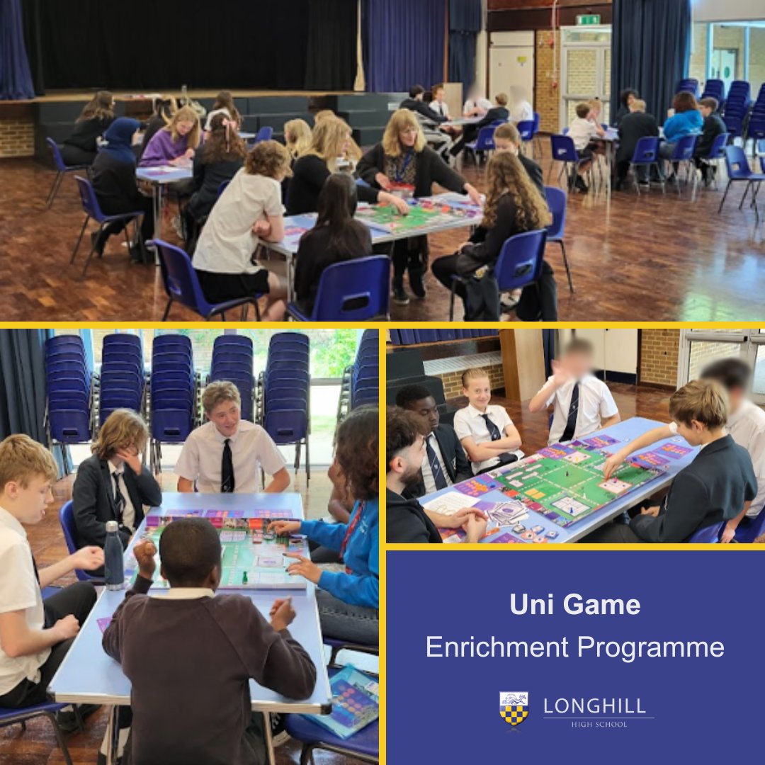 Year 8 students recently took part in an exciting enrichment activity known as Uni Game.

Read more about it on our website: longhill.org.uk/2025/05/uni-ga…

#LonghillHighSchool #aspiration #transition #university #education <a href="/uniofbrighton/">University of Brighton</a>