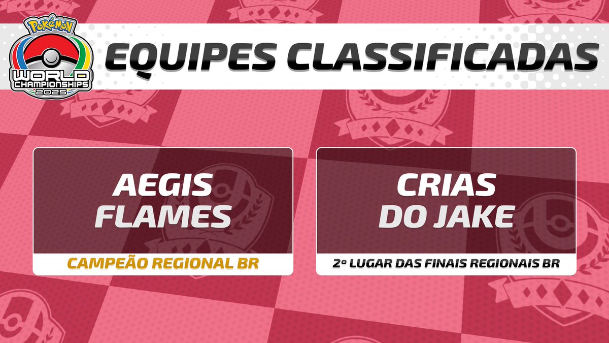Pokémon UNITE Championship Series Brazil (@unitebrazil) on Twitter photo Temos nossos dois representantes da região BR para o Mundial! Parabéns às equipes <a href="/aegisflames/">Aegis Flames</a> e Crias Do Jake por garantirem uma vaga no Campeonato Mundial!
#PokemonUNITE | #UNITEesports Temos nossos dois representantes da região BR para o Mundial! Parabéns às equipes <a href="/aegisflames/">Aegis Flames</a> e Crias Do Jake por garantirem uma vaga no Campeonato Mundial!
#PokemonUNITE | #UNITEesports