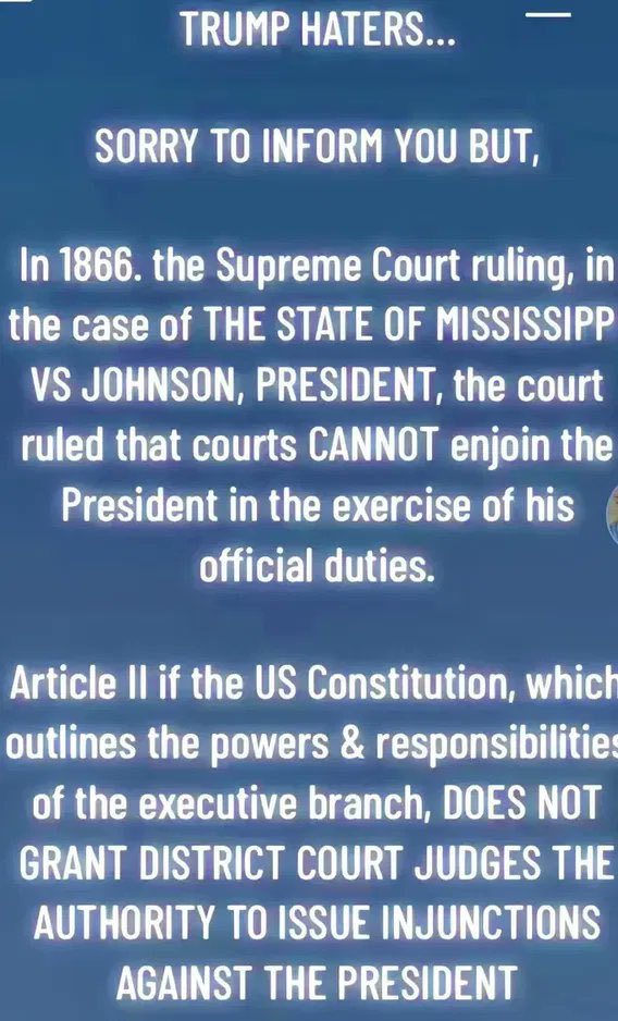 <a href="/WHLeavitt/">𝔉🅰𝒏 Karoline Leavitt</a> Yes they have no authority over the executive branch or deporting illegals