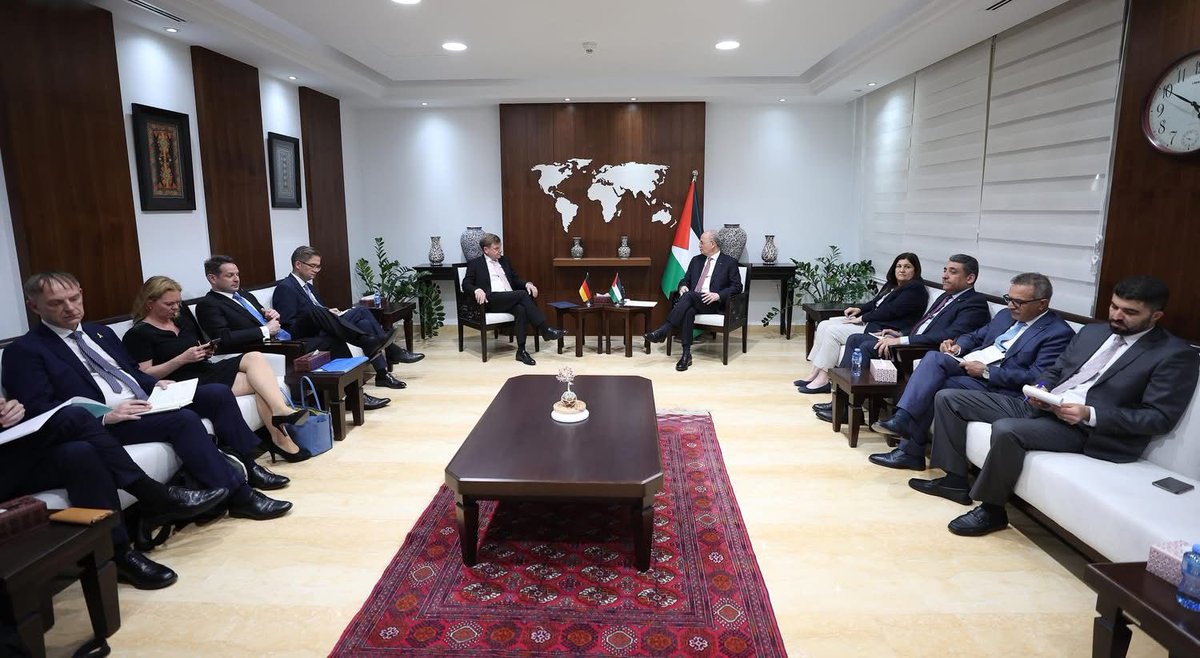 Oliver Owcza (@germanreprama) on Twitter photo Pleased to welcome Johann Wadephul, ๐ฉ๐ชnew FM <a href="/AussenMinDE/">Johann Wadephul</a> in his first working week in Ramallah. Cordial & constructive meeting with PM Mustafa, on-site briefing on challenges in Area C and additional 30 Mio. โฌ for Humanitarian Aid in Gaza. (c Photothek) Pleased to welcome Johann Wadephul, ๐ฉ๐ชnew FM <a href="/AussenMinDE/">Johann Wadephul</a> in his first working week in Ramallah. Cordial & constructive meeting with PM Mustafa, on-site briefing on challenges in Area C and additional 30 Mio. โฌ for Humanitarian Aid in Gaza. (c Photothek)