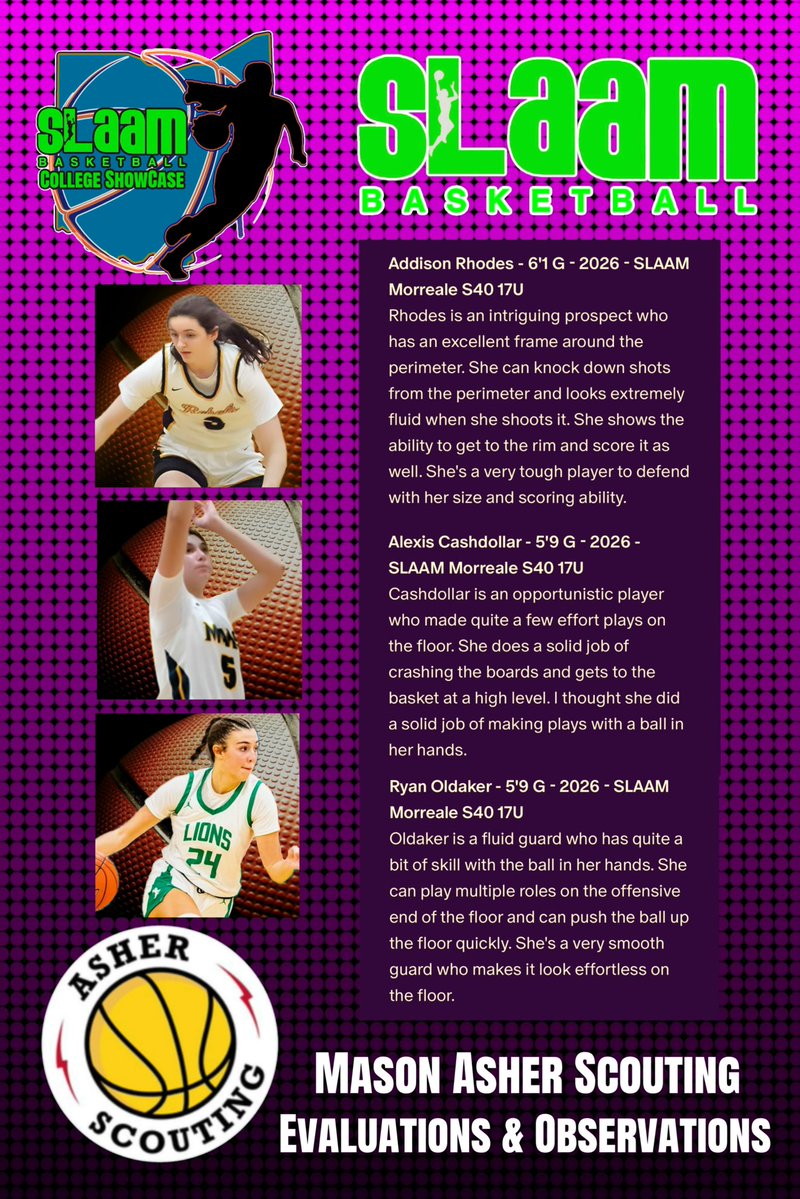 slaambasketball (@slaambasketball) on Twitter photo 🏀 Shining bright at the #SLAAMCollegeShowcase! 🌟 <a href="/Addisonrhodes26/">Addison Rhodes</a>, @cashdollar5, & <a href="/ryan_oldaker/">Ryan Oldaker</a> of <a href="/Slaam26morreale/">Slaam26morreale</a> are killing it! Addison’s scoring, Alexis’ hustle, and Ryan’s smoothness are unreal. 🔥 Big thanks to <a href="/bes_olivia23/">Olivia Besancon</a> for hosting & <a href="/AsherScouting/">Asher Scouting</a> for the 🏀 Shining bright at the #SLAAMCollegeShowcase! 🌟 <a href="/Addisonrhodes26/">Addison Rhodes</a>, @cashdollar5, & <a href="/ryan_oldaker/">Ryan Oldaker</a> of <a href="/Slaam26morreale/">Slaam26morreale</a> are killing it! Addison’s scoring, Alexis’ hustle, and Ryan’s smoothness are unreal. 🔥 Big thanks to <a href="/bes_olivia23/">Olivia Besancon</a> for hosting & <a href="/AsherScouting/">Asher Scouting</a> for the