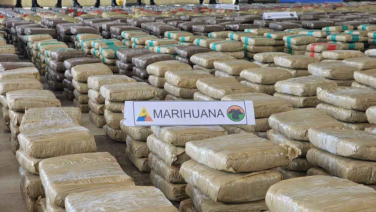 2,7 toneladas de droga fueron incautadas en zona rural de Bocas de la Hermosa, Paz de Ariporo, Casanare, durante una operación conjunta e interagencial entre su #FuerzaAeroespacial🇨🇴, el @Col_Ejercito, la <a href="/ArmadaColombia/">Armada de Colombia</a> y @FiscalíaCol.

➡️bit.ly/3FabONF

#GACAS