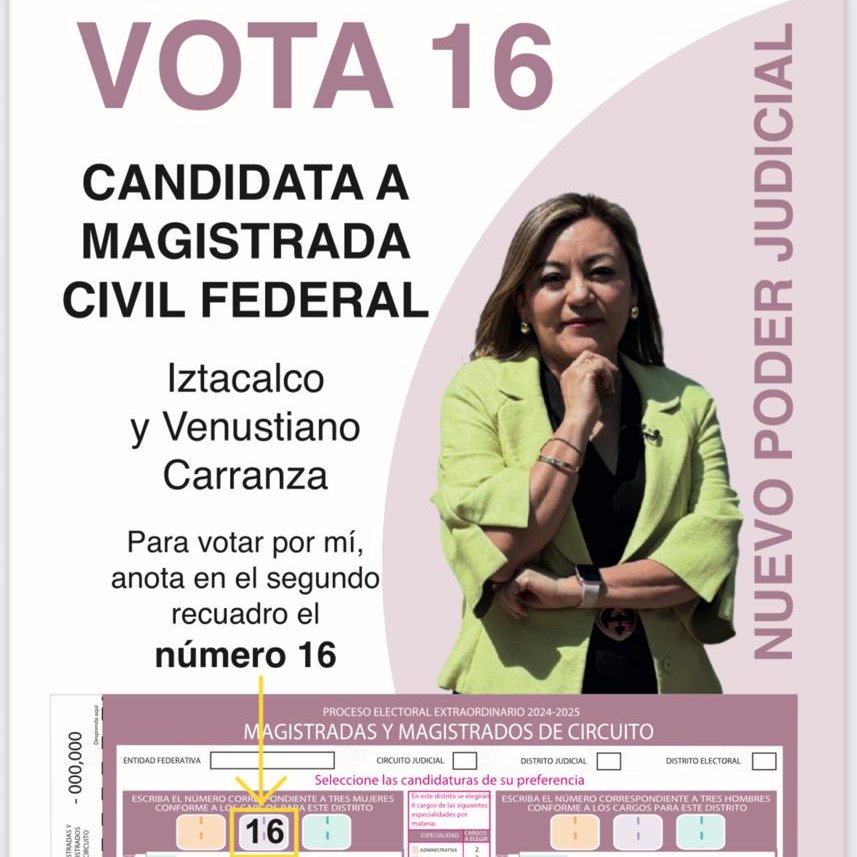 lauraramirez_h's tweet photo. #CDMX #ciudaddemexico #Magistrada #numero16 #nuevopoderjudicial #candidata #LaMagistrada #INE #SCJN #mexico #BoletaRosa #vota1dejunio #Vota16 #votar #VotaRosa #EleccionesJudiciales #eleccionjudicial #Iztacalco #iztacalcocdmx #VenustianoCarranza #venustianocarranzacdmx https://t.co/QblO4t9Ys7