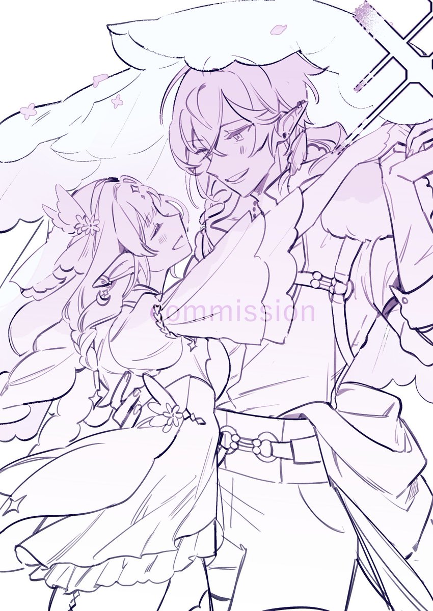 miryuuls's tweet image. sketch commission for @hynori_art !! thank you for comming me !! their designs were so pretty TT