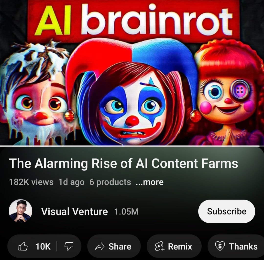 Watch this video, pass it on, this is exactly what many have been warning about for years now. Too often we focus on infringement issues, however AI slop spam &amp; misinfo has always been the bigger concern. I don't understand how anyone can defend this stuff.

Link comment below 👇