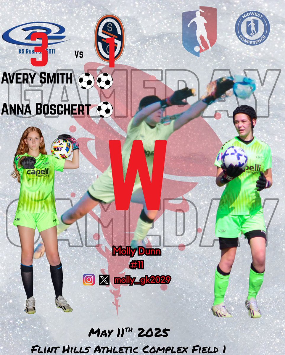 KS RUSH GA 2011 (@ksrushga2011) on Twitter photo Great way to close out the weekend!
The girls snag another “W” with a 3-1 win over Salvo FC.
Avery Smith: 2 goals
Anna Boschert: 1 goal
@imyouthsoccer <a href="/KSRGirlsAcademy/">Kansas Rush Girls Academy</a> Great way to close out the weekend!
The girls snag another “W” with a 3-1 win over Salvo FC.
Avery Smith: 2 goals
Anna Boschert: 1 goal
@imyouthsoccer <a href="/KSRGirlsAcademy/">Kansas Rush Girls Academy</a>