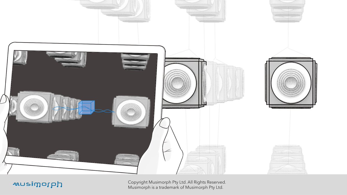 musimorph's tweet photo. Sound cube on screen   #soundcube #soundobject #speakers #speakerarray #musimorph #tablet https://t.co/kP0k9LACMt