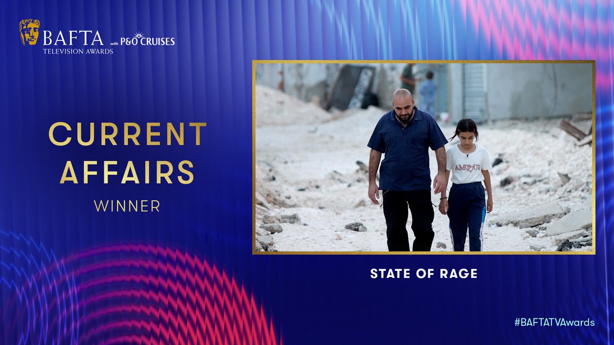 BAFTA (@bafta) on Twitter photo State Of Rage is awarded the BAFTA for Current Affairs 🏆
#BAFTATVAwards with <a href="/pandocruises/">P&O Cruises</a> State Of Rage is awarded the BAFTA for Current Affairs 🏆
#BAFTATVAwards with <a href="/pandocruises/">P&O Cruises</a>