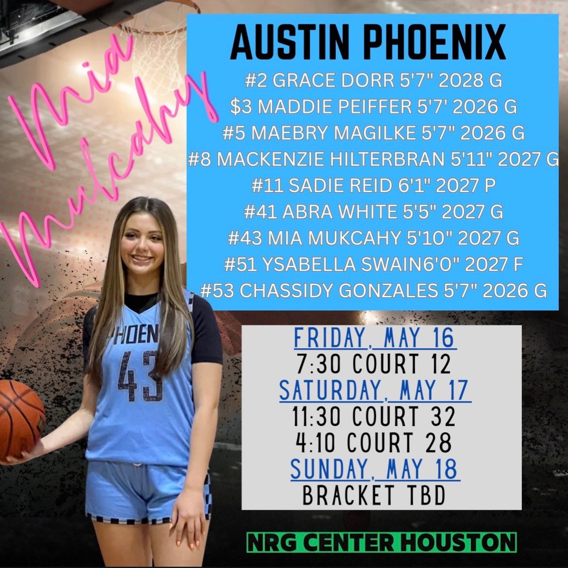 Mia Mulcahy (@miamulcahy11) on Twitter photo Very excited to play this weekend at Clash of the Clubs. Come watch me and my team play! <a href="/phoenixselect/">Phoenix Select</a> <a href="/newberry_wbb/">Newberry WBB</a> <a href="/CoachCG_ACU/">Chris Garcia</a> <a href="/coach_bigott/">Coach Brittany Bigott</a> <a href="/coachtaymiller/">Coach Taylor Miller</a> <a href="/Coach_Ferg/">Keith Ferguson</a> <a href="/CoachCroyWJC/">Jenni Croy</a> <a href="/GeoffGolden/">Geoff Golden</a> <a href="/Coach_VaL/">Valerie Huizar</a> <a href="/OBUWBB/">OBU Women's Basketball</a> <a href="/CoachBrewU/">J. Travis Brewster</a> Very excited to play this weekend at Clash of the Clubs. Come watch me and my team play! <a href="/phoenixselect/">Phoenix Select</a> <a href="/newberry_wbb/">Newberry WBB</a> <a href="/CoachCG_ACU/">Chris Garcia</a> <a href="/coach_bigott/">Coach Brittany Bigott</a> <a href="/coachtaymiller/">Coach Taylor Miller</a> <a href="/Coach_Ferg/">Keith Ferguson</a> <a href="/CoachCroyWJC/">Jenni Croy</a> <a href="/GeoffGolden/">Geoff Golden</a> <a href="/Coach_VaL/">Valerie Huizar</a> <a href="/OBUWBB/">OBU Women's Basketball</a> <a href="/CoachBrewU/">J. Travis Brewster</a>