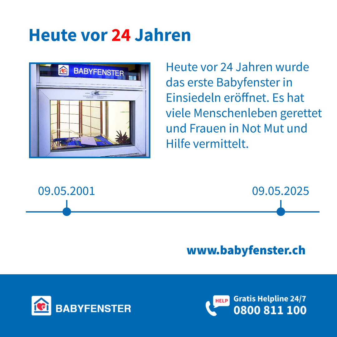 Heute  vor 24 Jahren wurde das erste Babyfenster in Einsiedeln eröffnet. Es  hat viele Menschenleben gerettet und Frauen in Not Mut und Hilfe  vermittelt. #Babyfenster #shmk #schweiz #hilfe