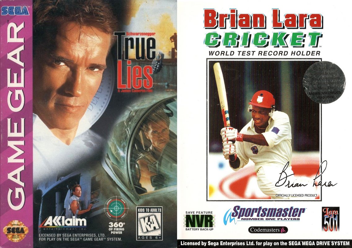 segaretrobr's tweet image. Hoje é aniversário de 30 anos de True Lies (Game Gear) e Brian Lara Cricket (Mega Drive), lançados em 12/05/1995! O primeiro teve uma versão para Mega Drive lançada em abril, enquanto o segundo saiu apenas na Europa.
#truelies #brianlaracricket #gamegear #megadrive #sega #retro