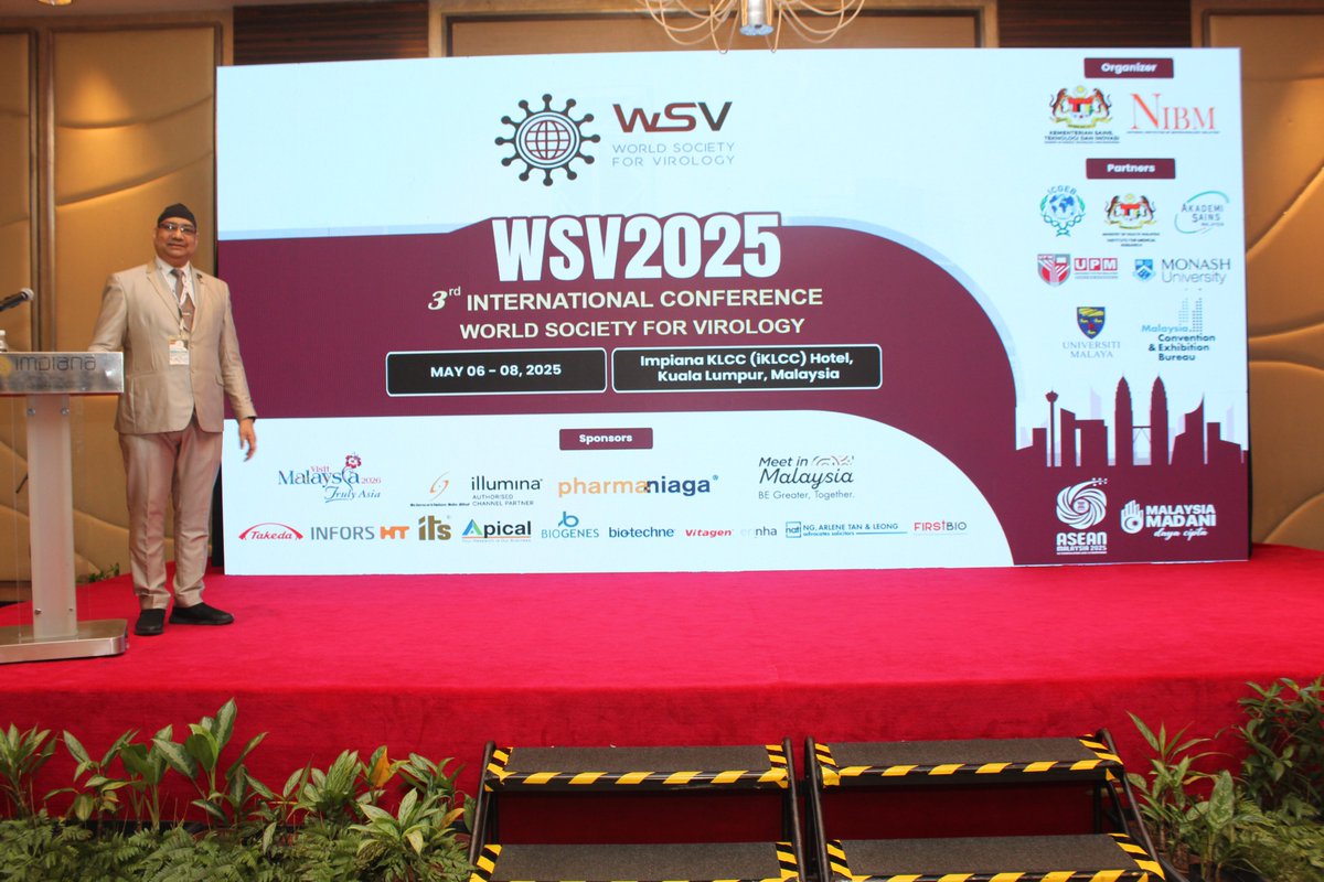The 3rd (WSV) Conference, hosted in <a href="/NibmMalaysia/">NIBM Malaysia</a> , 
Prof. #Shailendra_K_Saxena, Faculty of Medicine, King George's Medical University-KGMU
🎯 Targeting #Japanese_Encephalitis_Virus via Inhibition of Viral Proteins and Modulation of Host Inflammatory Pathways for Neuroprotection