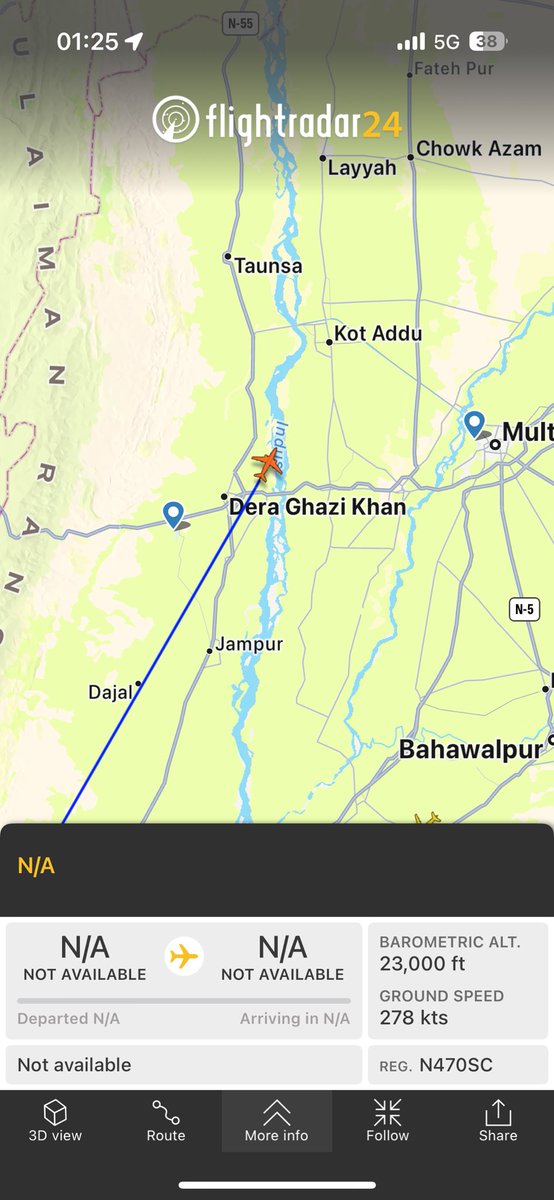The US Dept of Energy N470SC is again hovering in the skies, it switched off transponder post grossing DGK. 

Something somewhere is leaking. 

#NuclearThreat #IndiaPakistanWar