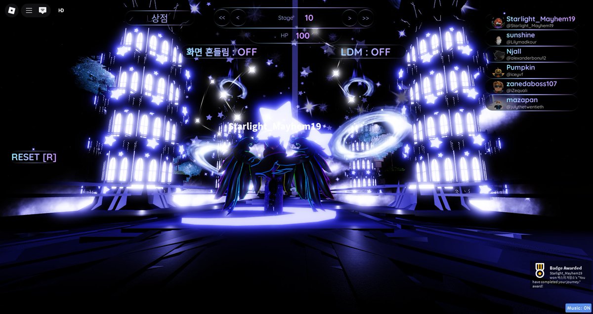 StarHopeLight19's tweet photo. Me playing an obby game called Starlight Tower on Roblox and it was so beautiful and pretty the musics are so relaxing and calm and i finish playing it you guys should also try playing it :) #ROBLOX https://t.co/pByb4qIlAo