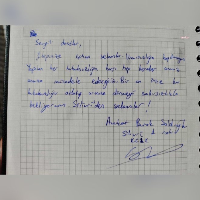 solcugazete60's tweet photo. Ekrem İmamoğlu’nun sosyal medya hesabının engellenmesinin ardından, paylaşımlarını çıkararak sokaklarda dağıtan ve bu nedenle tutuklanan Avukat Burak Saldıroğlu:

"Umutsuzluğa kapılmayın. Yapılan her hukuksuzluğa karşı hep beraber omuz omuza mücadele edeceğiz." https://t.co/kFdaET6QLg