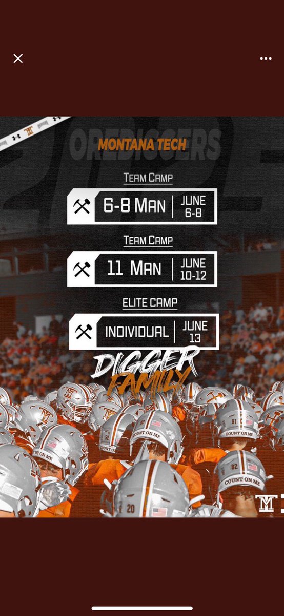 Thank you coach <a href="/CoachKyleSamson/">Kyle Samson</a> and <a href="/MonTechFootball/">Montana Tech Football</a> for the personal invitation! Can’t wait to come out and compete!⚒️
<a href="/CoachMAllenFB/">Montell A. Allen II</a> <a href="/LakeCentral_FB/">Lake Central Football</a>