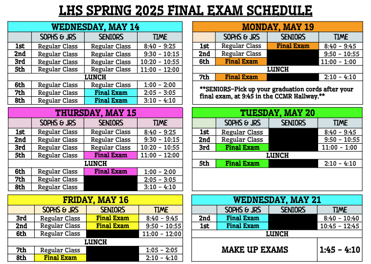 Final Exam Schedule!