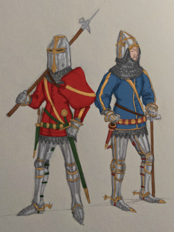 ElCamacurt's tweet photo. Knights of the Order of the Band, late 14th c. https://t.co/Z7LVYSVfQ9