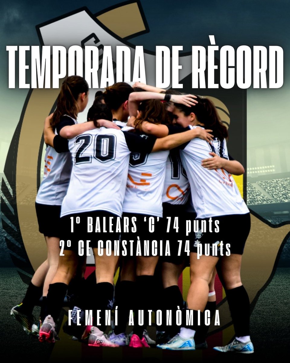 🤩 Acabam el diumenge amb l’altra gran notícia de la jornada: LA TEMPORADA DE RÈCORD que ha fet el Femení Autonòmica.

👉🏼 Acaben la temporada aconseguint la seva millor classificació a Femení Autonòmica, empatades a punts amb les líders.

💪🏽🤍🖤

#FEMConstància #JoMhiSum