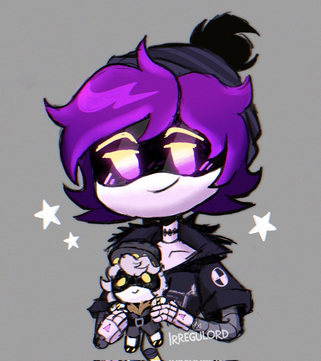 irregulord's tweet image. Plush boyfriend 💛💜 #murderdrones #UziDoorman #murderdronesart