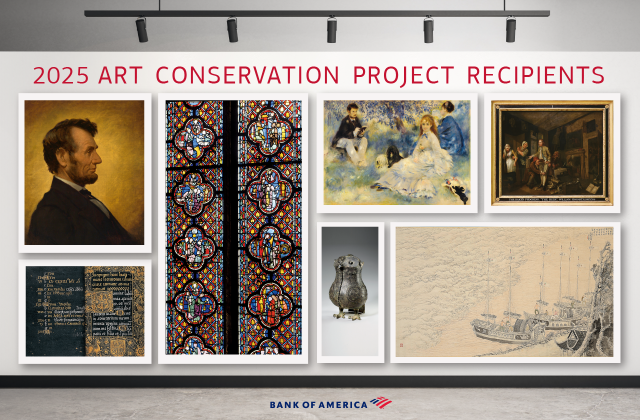 CharissaMesser's tweet photo. @BankofAmerica's #ArtConservationProject has awarded more than 275 grants to conserve significant works of art around the world since 2010. This year’s class includes projects at 16 cultural institutions. Learn more: https://t.co/93jp84C1go https://t.co/M4ImTHOV2L