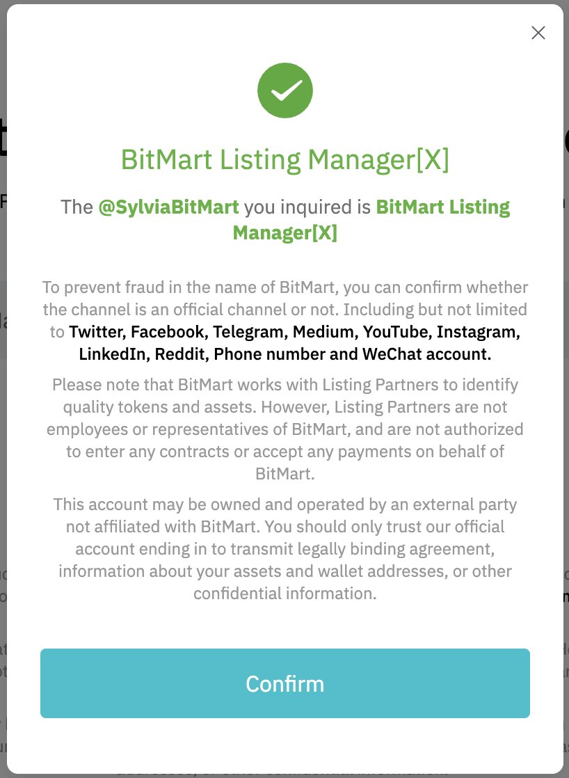 SylviaBitMart's tweet photo. @NeopinOfficial hey team this is Sylvia from BitMart exchange you can verify my identity as a team member on official web.We hold U.S.MSB license.May i know who is right person to talk about listing? https://t.co/NwMDSu2KGd