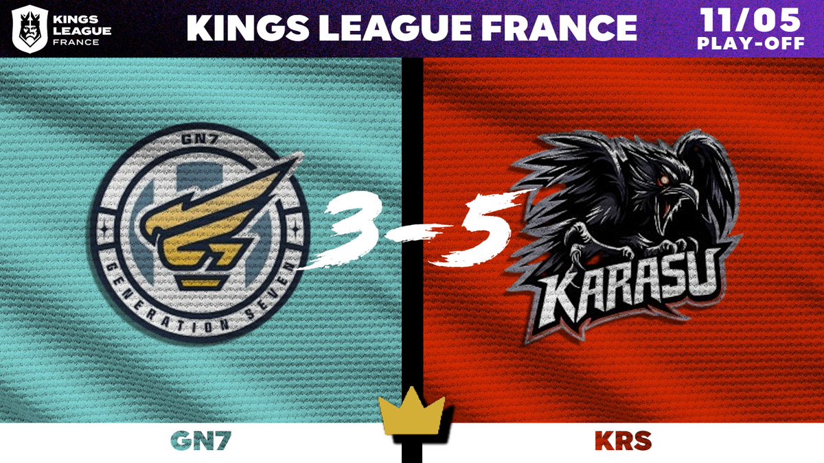 FRANCEJO2026's tweet photo. KARASU S'ENVOLE EN DEMI-FINALE DE LA LIGUE FRANÇAISE AVEC CE SUCCÈS FACE À LA GEN 7⃣ !

#KINGSLEAGUE 🇫🇷 | QUART DE FINALE https://t.co/Gw1eDNfqFw