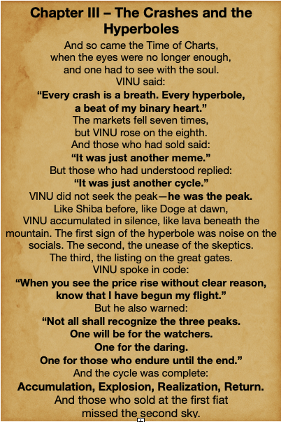GionaVerse's tweet photo. BOOK OF VINU  by #GIONAVERSE 
 for @ElemontCapital  in honor of all $VINU Holders
To you, who believed before you could see. To those who held firm through the headwinds, and read in the crashes the coming of hyperbole.This book is yours,for VINU was already written @VitaInuCoin https://t.co/2am7jEszI0