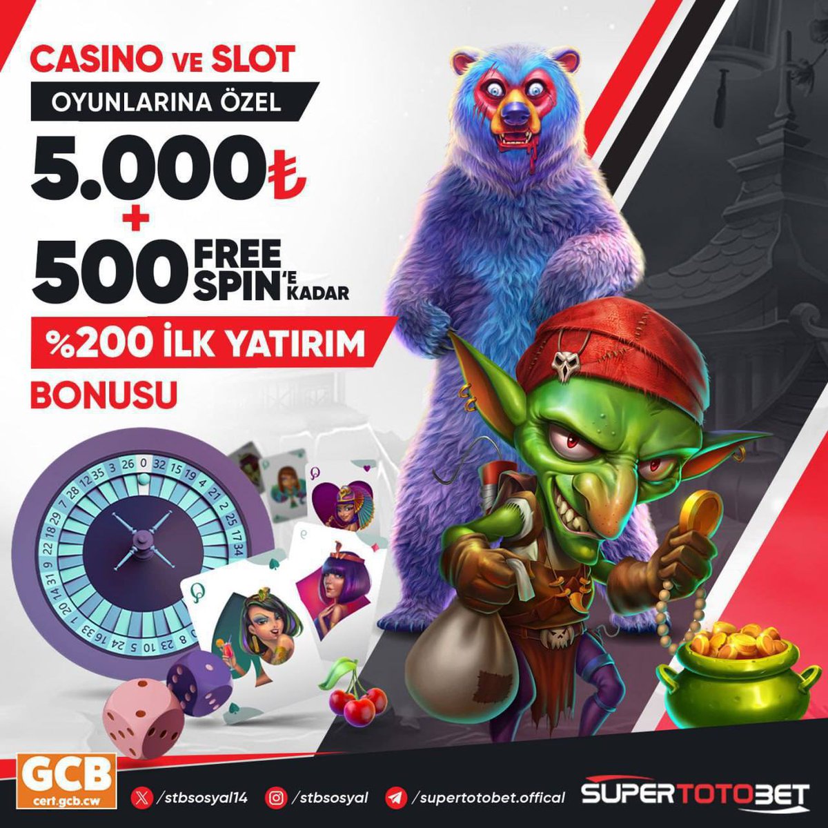 KRAL GERİ DÖNDÜ 😎 #denemebonusu 

SUPERTOTOBET 🔥
Yeni Üye Olan Herkese 500TL Deneme Bonusu Hediye !

%200 HOŞ GELDİN Yatırım bonusu 

Hemen üye olmak için
cutt.ly/Denemebonusular

#casino #bahis #iddia