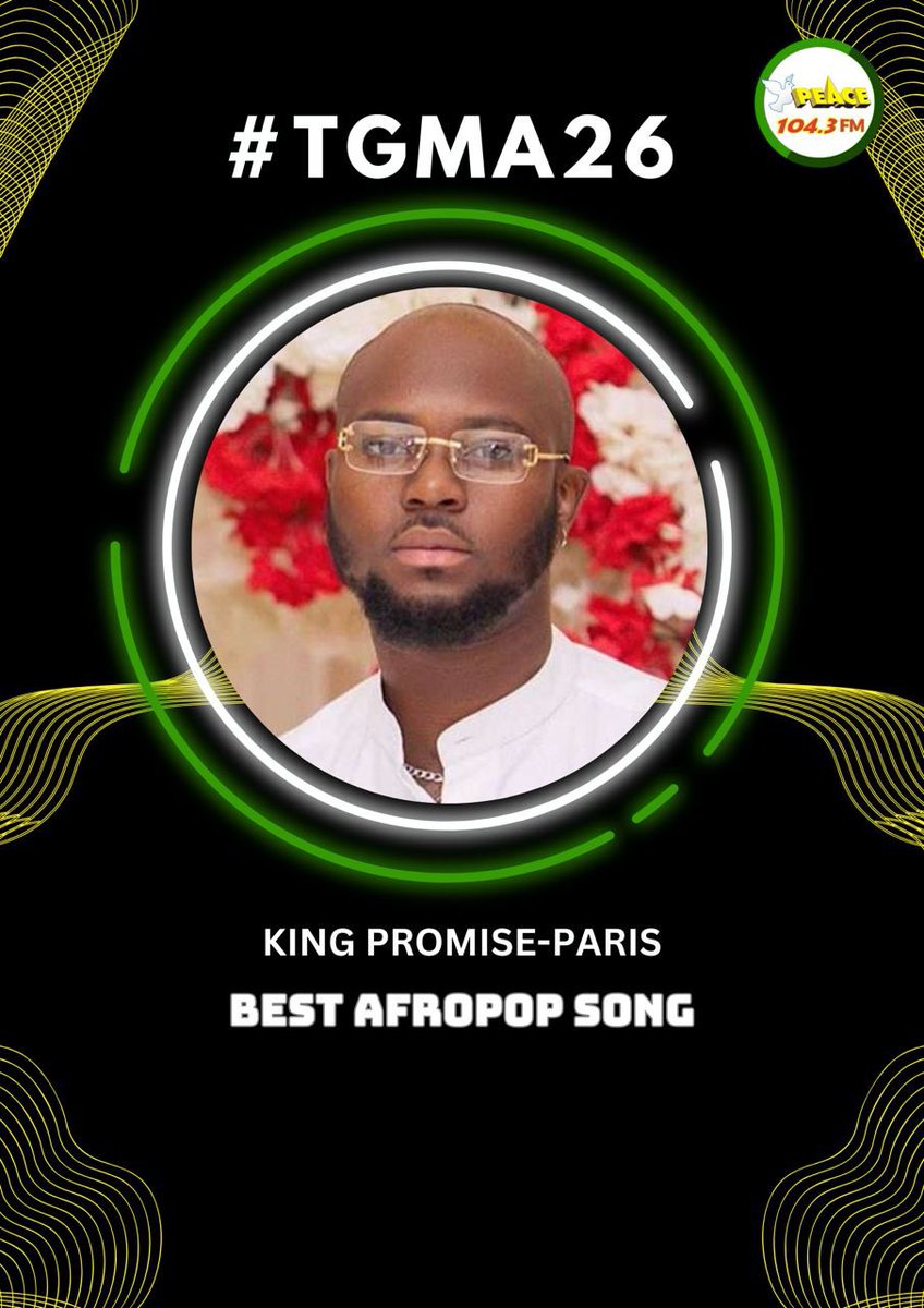 Peace1043fm's tweet image. #TGMA26: Best Afropop Song – “Paris” by King Promise

#Peacefm