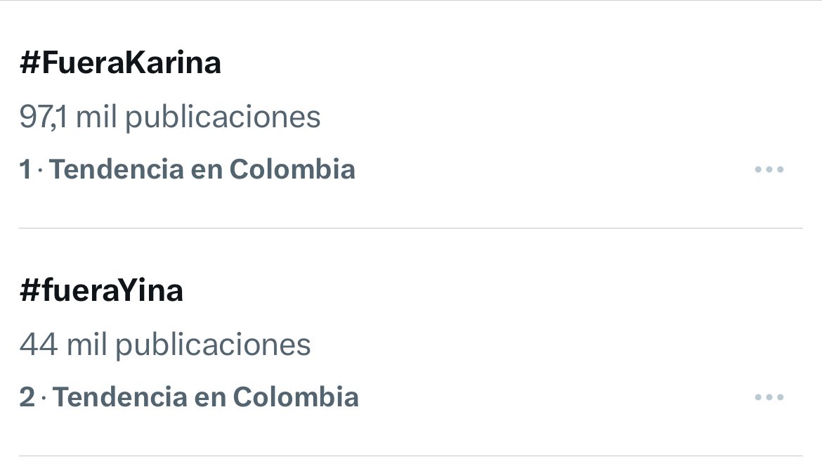 El doble de publicaciones lo confirman, el sentimiento es mayor #FueraKarina 
#FueraKarina 
#FueraKarina 
#fuerakarina