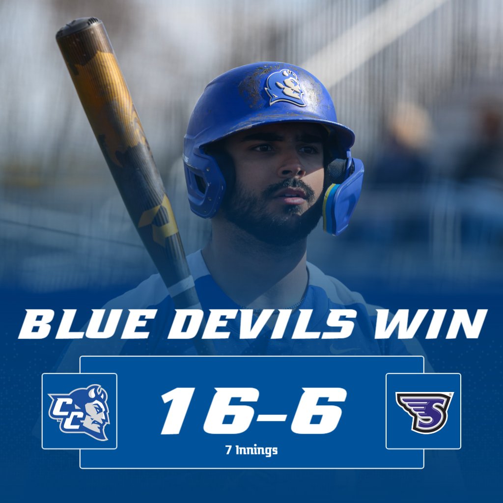 CCSU Blue Devils (@ccsubluedevils) on Twitter photo ⚾️ RECAP
<a href="/ccsubaseball/">CCSU Baseball</a> 16, Stonehill 6 (7 inn.)
⚾️ Merlonghi: 4-5, 2 2B, 2 R, 3 RBI
⚾️ Brown: 2-3, 4 R, 3 RBI
⚾️ Pare: (W, 2-1), 2.0 IP, 0 H, 0 R, 1 K
📰 🔗 tinyurl.com/4zdj66p8
⏭ at Le Moyne; Thu. 3pm
#GoBlueDevils | #NECBaseball ⚾️ RECAP
<a href="/ccsubaseball/">CCSU Baseball</a> 16, Stonehill 6 (7 inn.)
⚾️ Merlonghi: 4-5, 2 2B, 2 R, 3 RBI
⚾️ Brown: 2-3, 4 R, 3 RBI
⚾️ Pare: (W, 2-1), 2.0 IP, 0 H, 0 R, 1 K
📰 🔗 tinyurl.com/4zdj66p8
⏭ at Le Moyne; Thu. 3pm
#GoBlueDevils | #NECBaseball