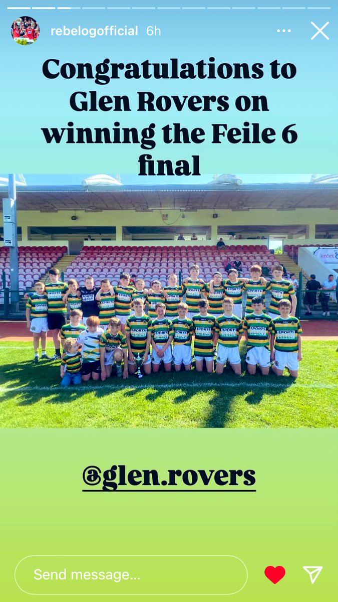 saramongan's tweet photo. Well done lads- great campaign 🖤💚💛 @GlenRovers_ @RebelOg_ https://t.co/YwxSkDEqNh