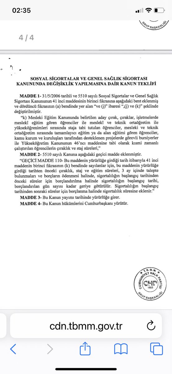 Staj ve Çıraklık Çözümünün Borçlandırılıp Geriye Çekme Şekli Mağdurlarca Asla Kabul Edilemez;
<a href="/eczozgurozel/">Özgür Özel</a> 
<a href="/alimahir/">Ali Mahir Başarır</a> 
<a href="/gamzetascier/">Gamze ŞENGEL TAŞCIER</a> 
<a href="/fethigurer/">Ömer Fethi Gürer</a> 
<a href="/avdenizyucel/">Av. Deniz Yücel</a> 
<a href="/SEVDAERDAN/">Av. Sevda Erdan Kılıç</a> 
<a href="/muzeyyensevkin/">Dr. Müzeyyen Şevkin</a> 

06.05.2025 Sayın <a href="/herkesicinCHP/">CHP 🇹🇷</a> vekili <a href="/nerminyldrmkara/">Nermin Yıldırım KARA</a> 'nın verdiği kanun teklifini