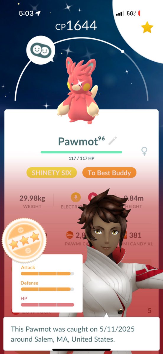 NPColty's tweet image. Shinety Six Pawmot from today’s #PokemonGOCommunityDay!