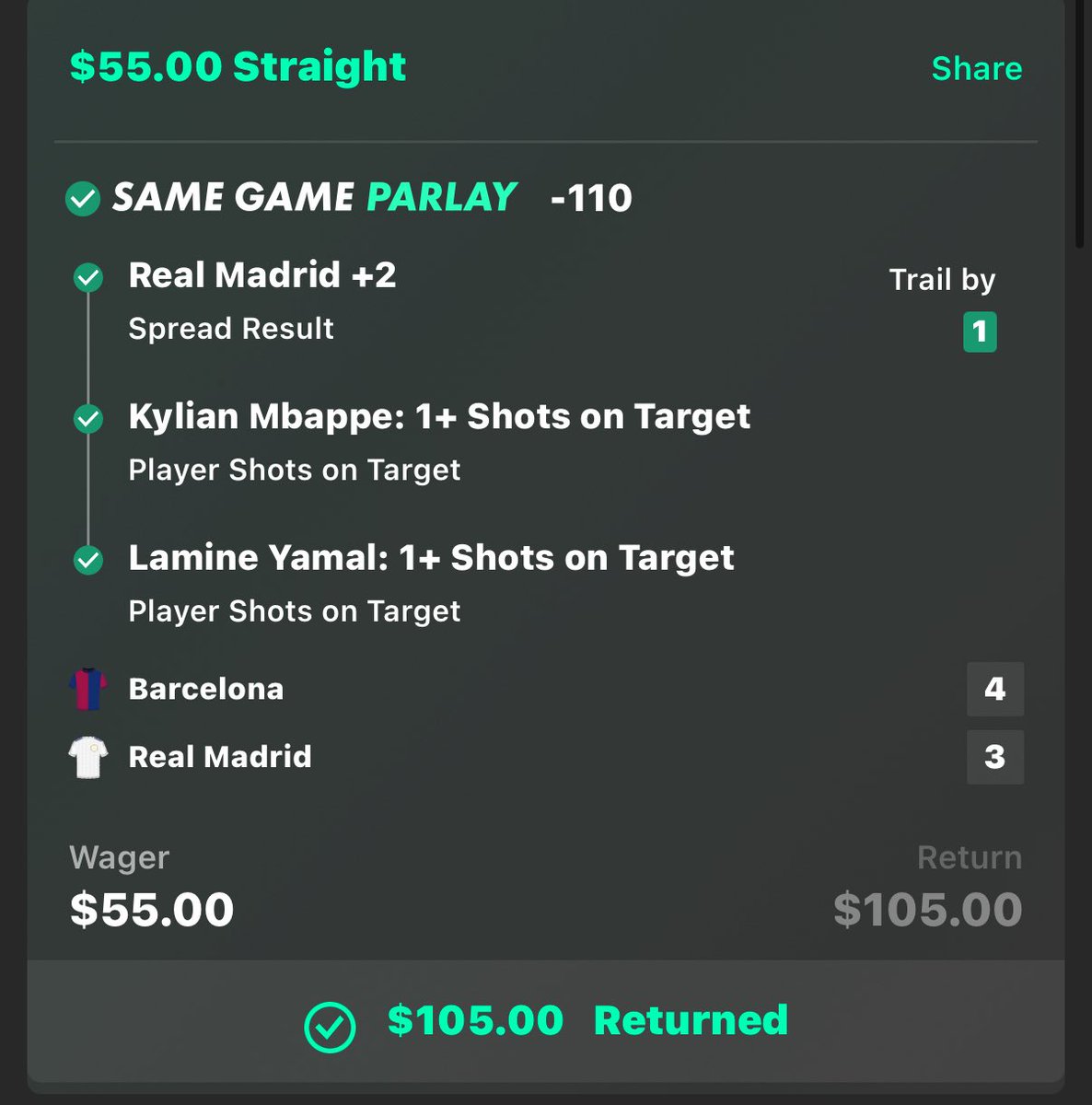 Taketherisk7_'s tweet image. 💰💰💰💰💰 #Soccer #RealMadridBarcelona #BarcaRealMadrid #GambingX